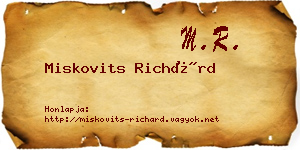 Miskovits Richárd névjegykártya
